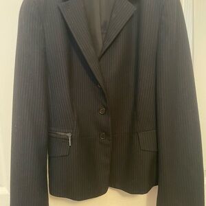 Black & Blue Pinstripe Blazer